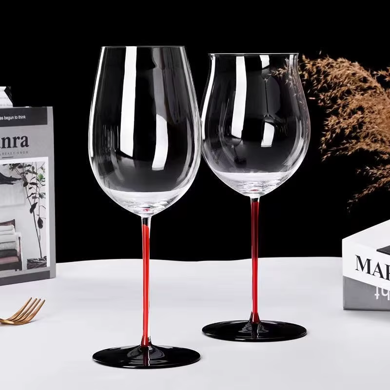 Verre à vin en cristal de grande capacité, gobelet bordeaux bordeaux, coffret cadeau, verres à pied autriche, design célèbre, nœud noir