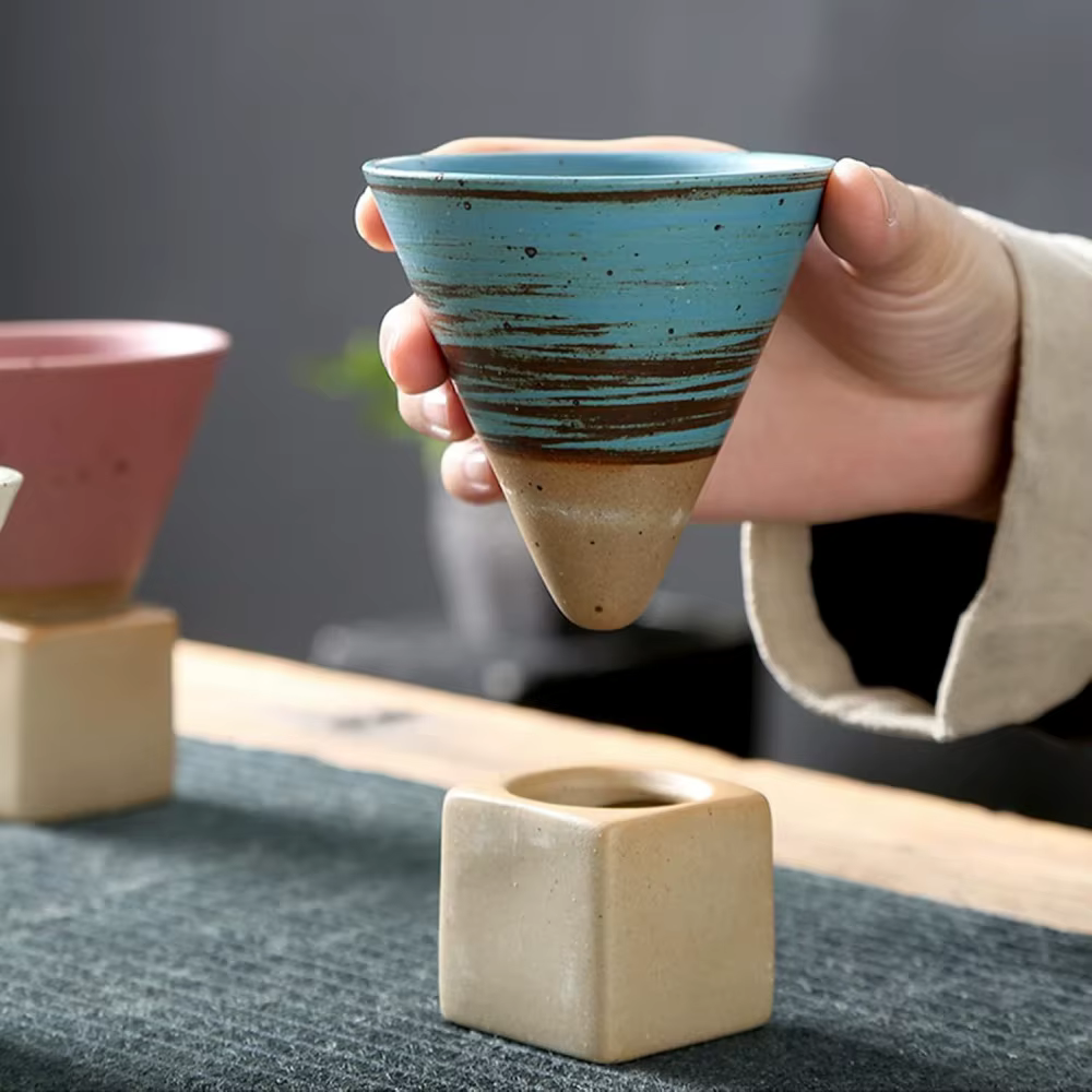 Tasses à café en poterie grossière de 100ml
