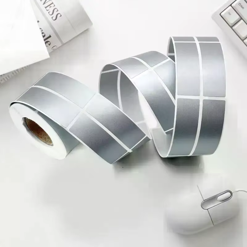 Autocollants à gratter pour cartes de récompense, pelliculés, gris, argent, or, étiquettes à gratter, bons de réduction DIY, film à gratter pour cartes