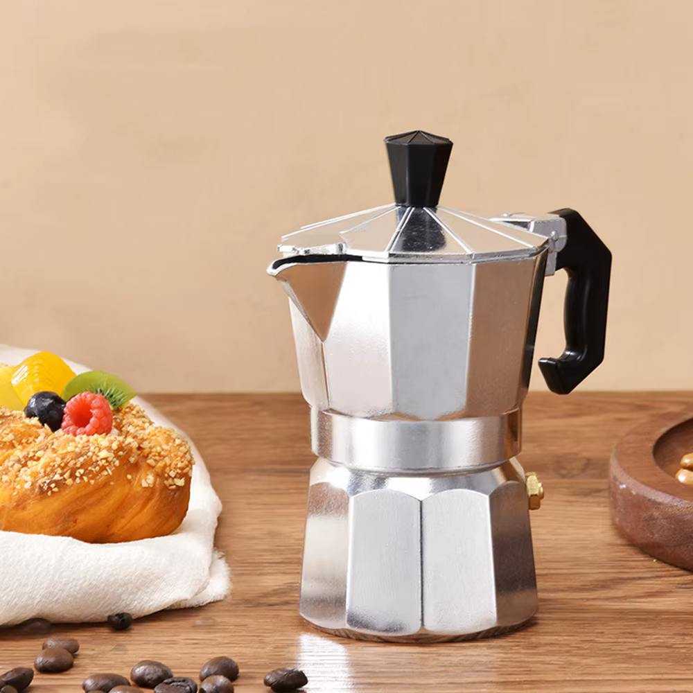 Cafetière Moka en aluminium octogonale