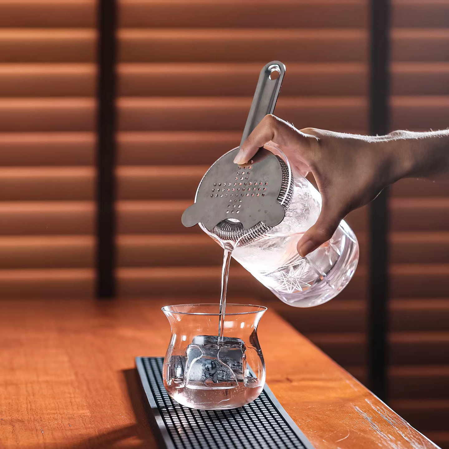 CRISON Tasse à mélanger pour cocktail gravée en verre de cristal fait à la main