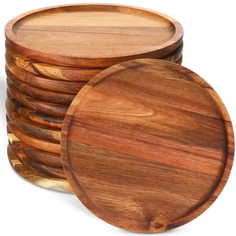Assiettes à dîner en bois