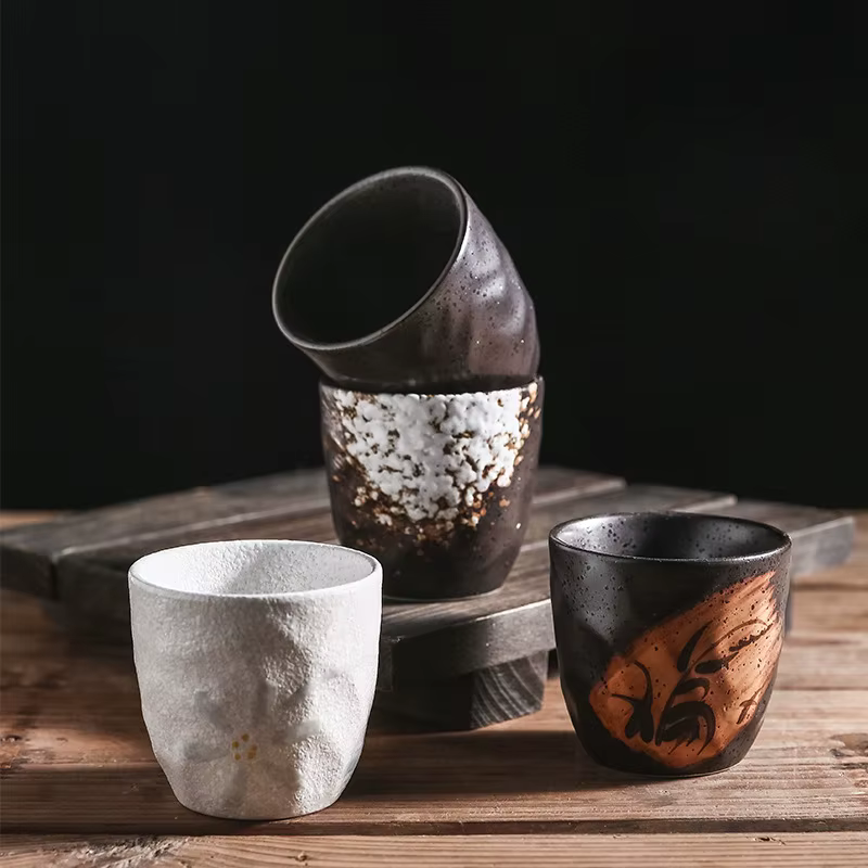 Tasse à Thé Japonaise de 180ml en Céramique Rétro