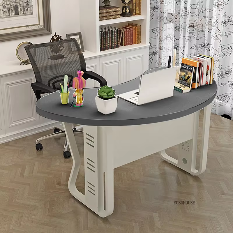 Bureaux et postes de travail incurvés modernes et minimalistes pour la maison, table d'étude pour étudiants, bureau d'ordinateur ergonomique pour le mobilier de bureau
