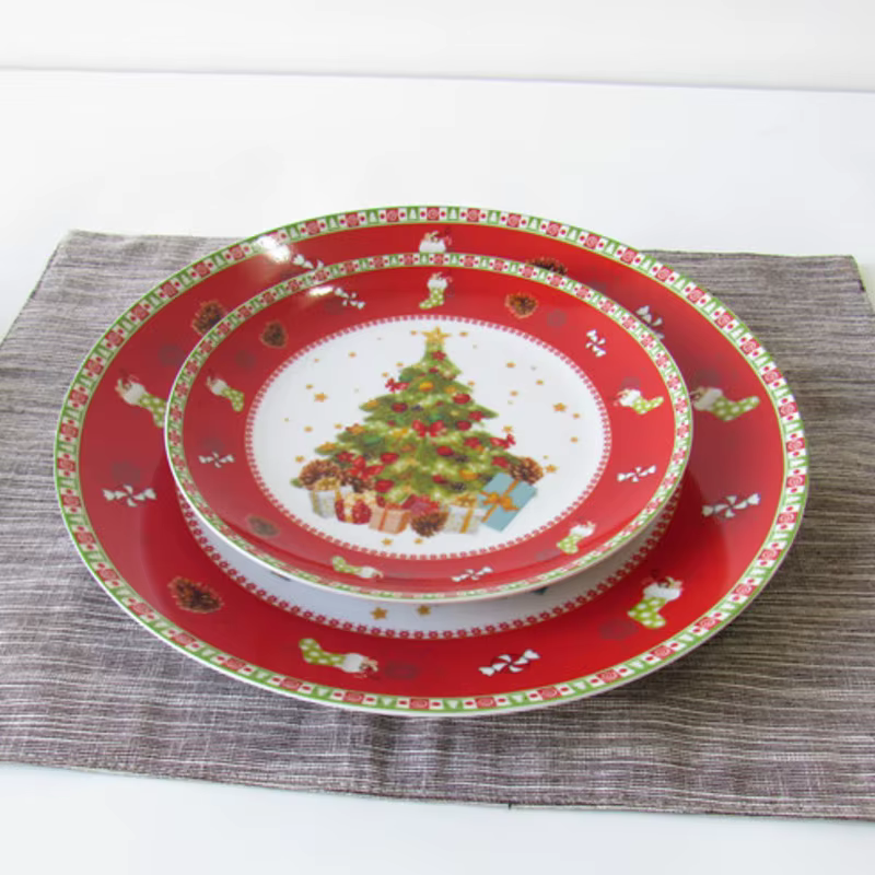 Assiettes à steak en céramique de Noël