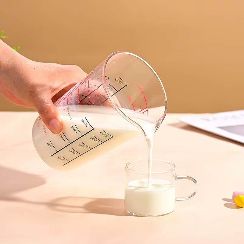 Tasse à mesurer en verre résistant à la chaleur YWDL avec poignée