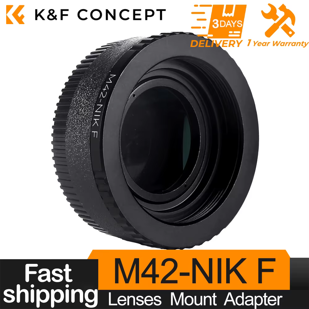Adaptateur d'objectif K&F CONCEPT M42-NIK F pour objectif M42 vers monture d'appareil photo reflex numérique Nikon AI F D5100 D700 D300 D800 D90 avec capuchon en verre