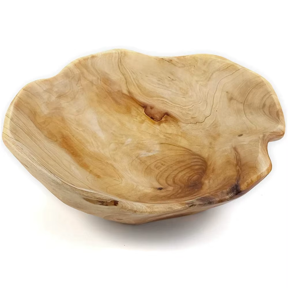 Bol de service de salade de fruits en bois
