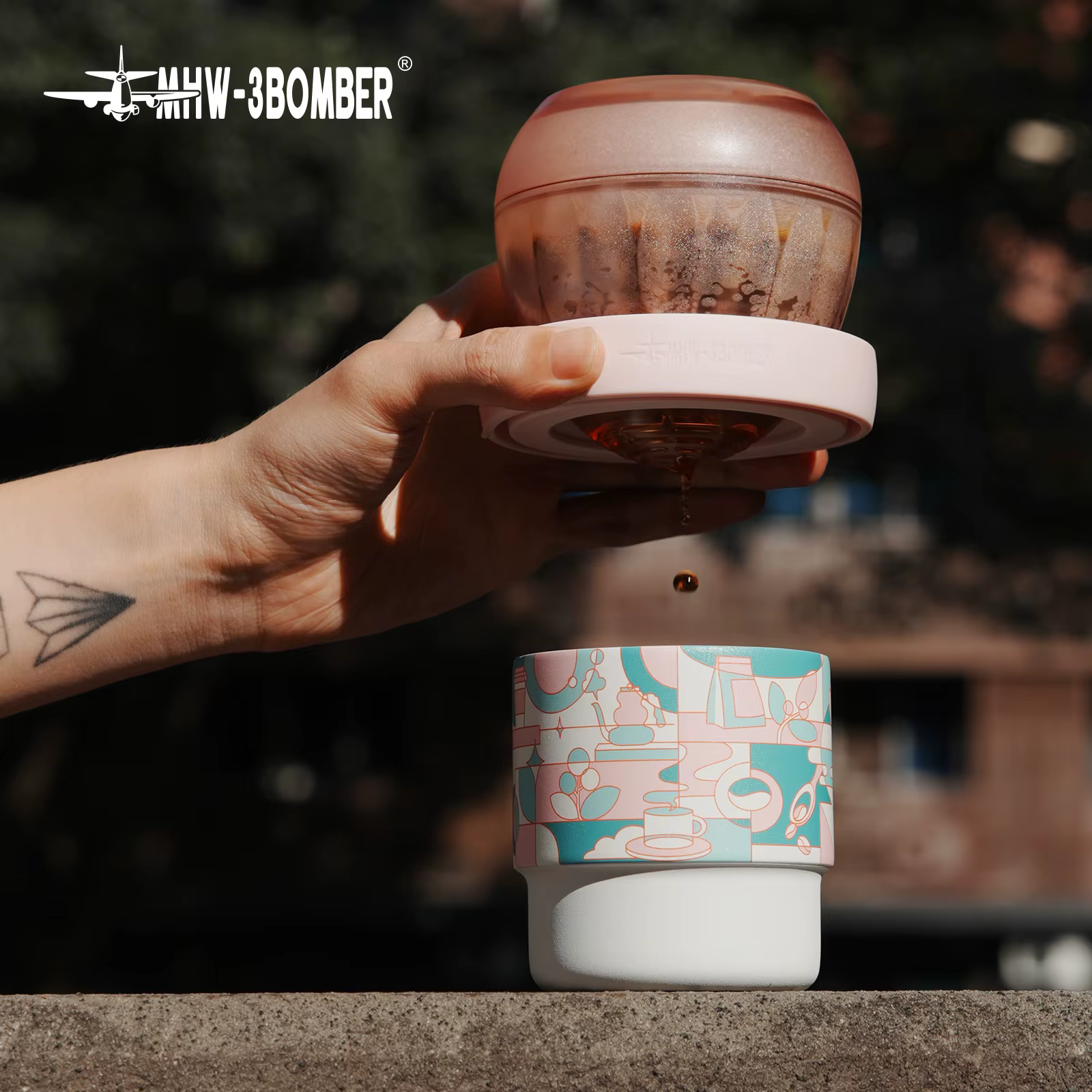 3BOMBER × Sttoke 220ml tasse à café tourbillonnante fond incurvé améliore l'arôme