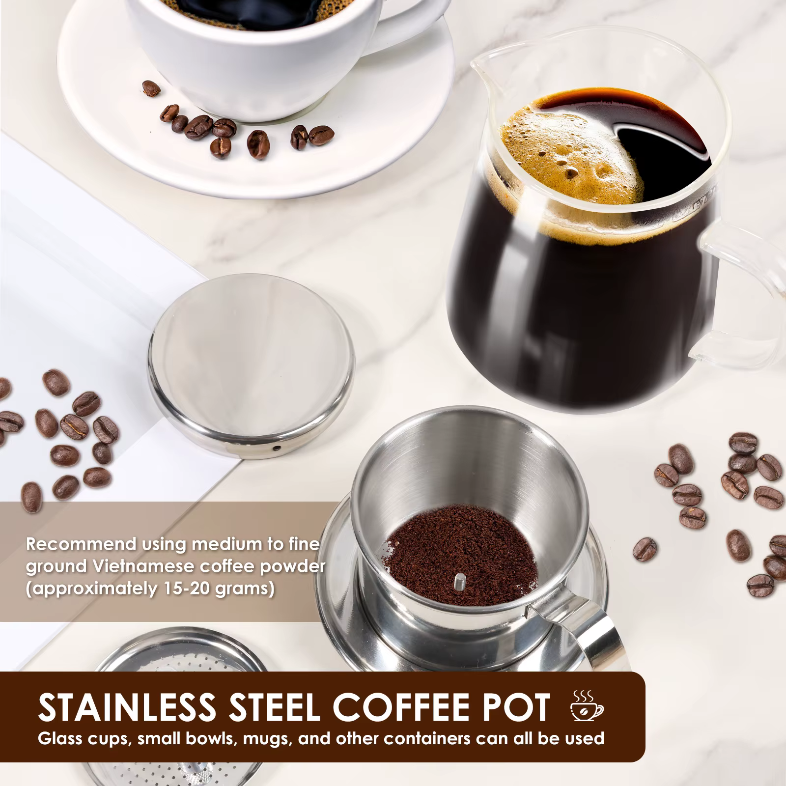 Filtre à café vietnamien en acier inoxydable