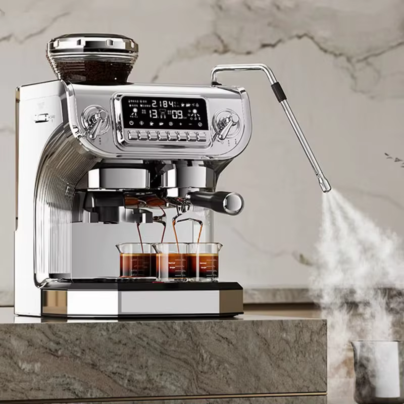 Machine à café expresso électrique professionnelle semi-automatique à écran tactile, double chaudière, de luxe, pour cafés
