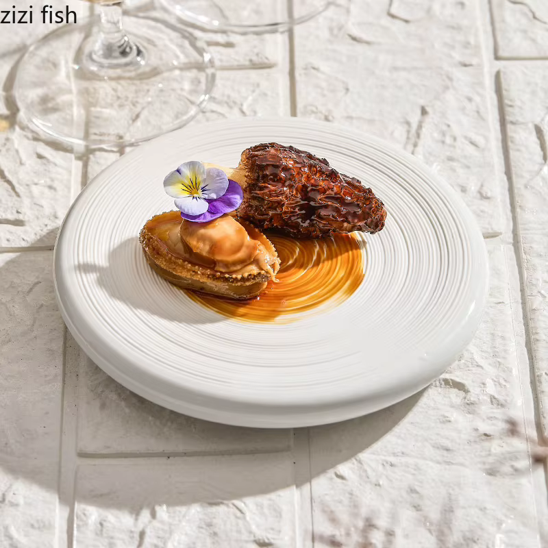 Assiette circulaire brossée