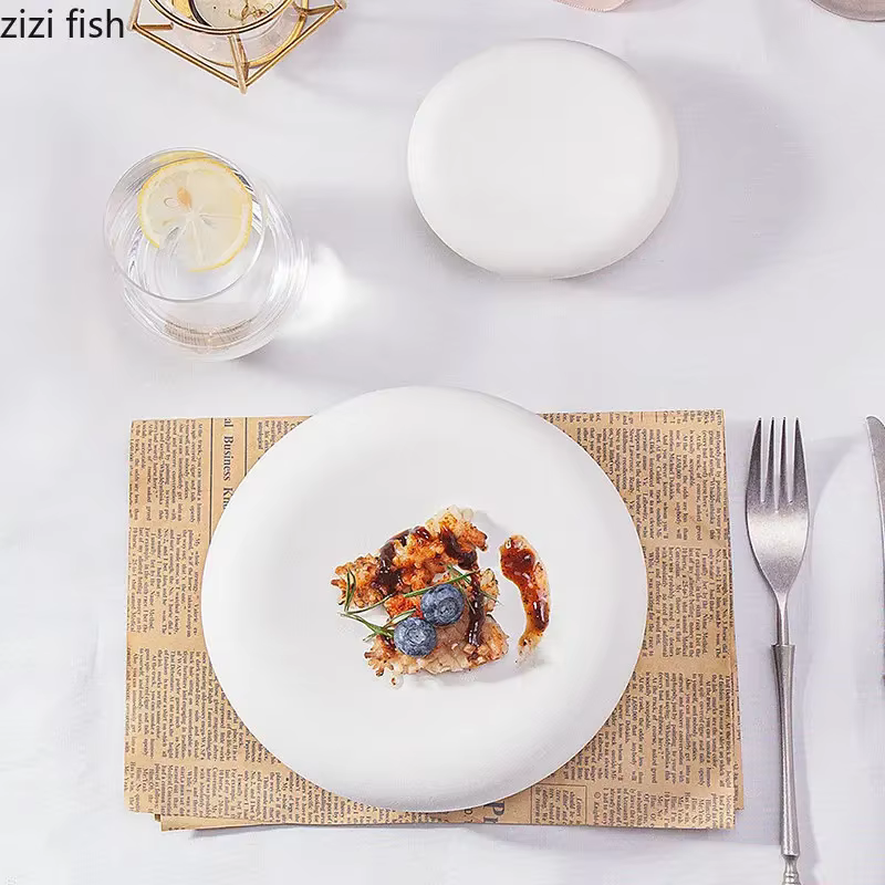 QuePlate-Assiette de cuisson circulaire créative en céramique