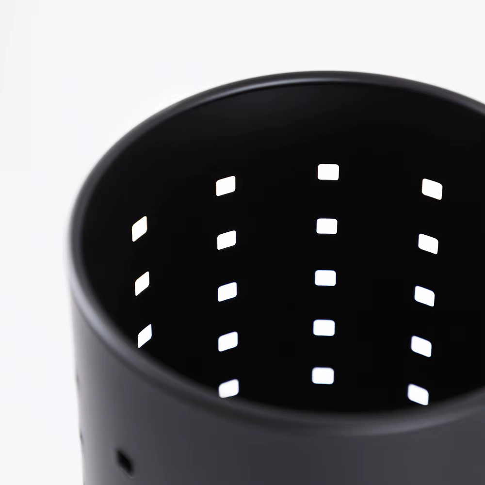 Porte-couverts en acier inoxydable noir
