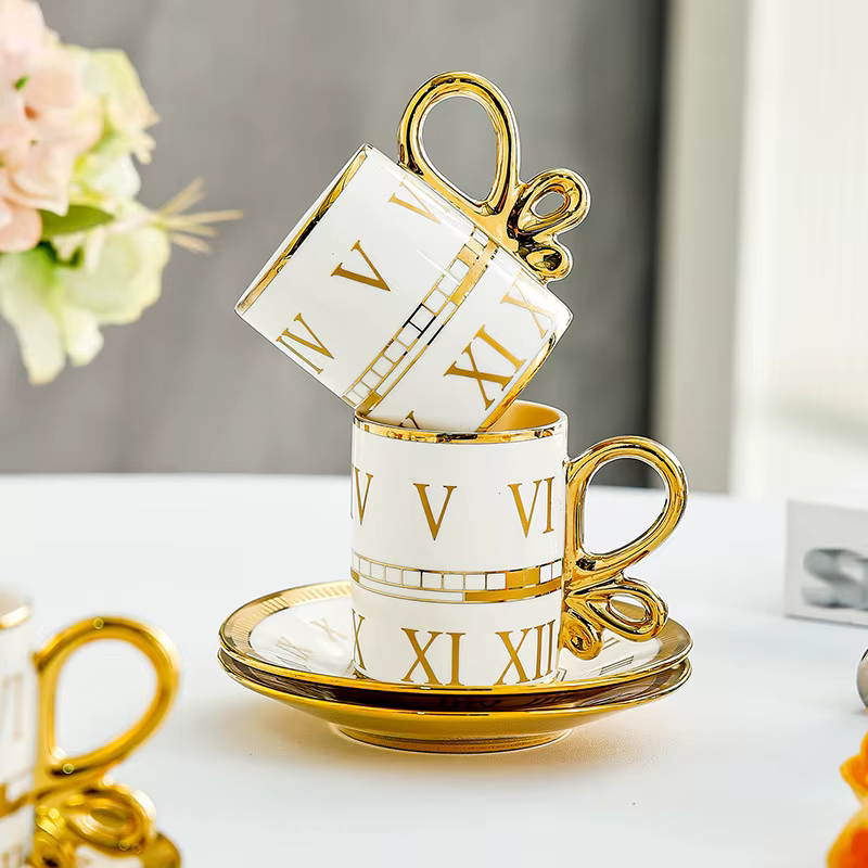 Tasses à café en céramique de luxe légères de Style européen