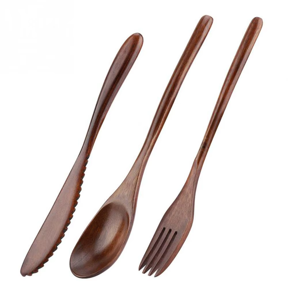Couverts portables en bois de bambou