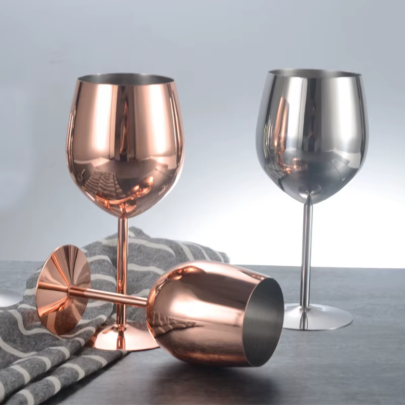 Verre à vin traditionnel en acier, gobelet à vin pour Bar en acier, 350/550ml