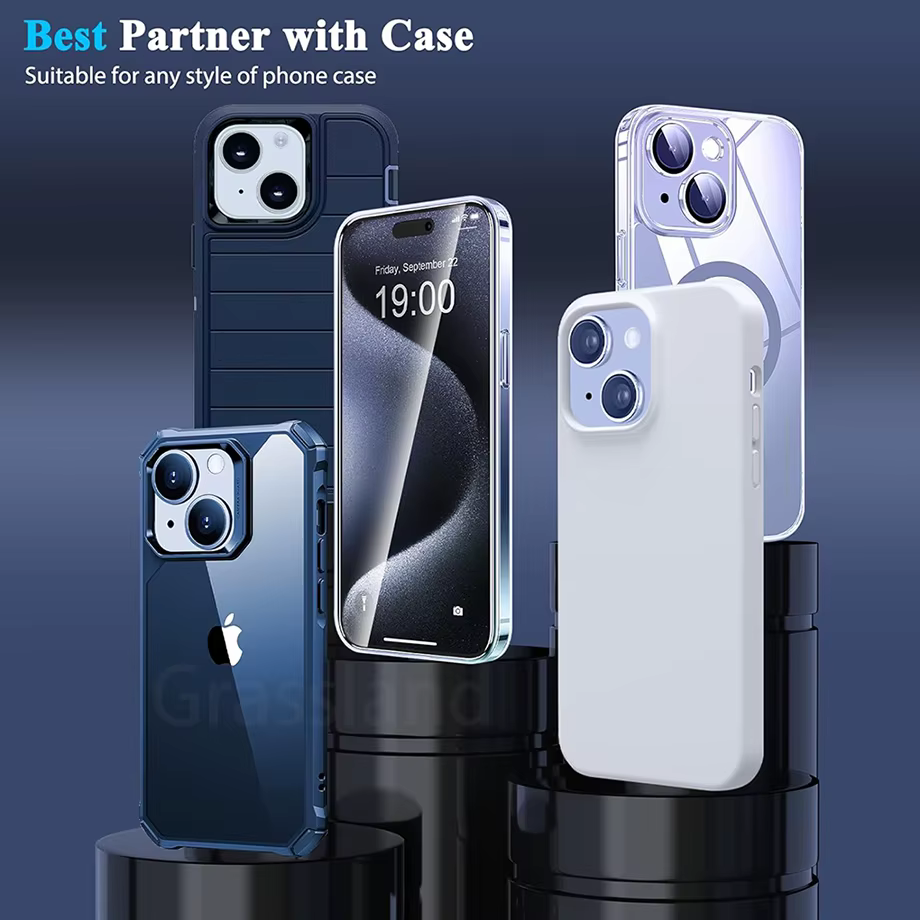 Protecteur d'écran en verre pour iPhone, Film de protection en poly, Verre du Guatemala pour iPhone 16 15 14 13 12 11 Pro Max 7 8 Plus X XS Max, 4 pièces