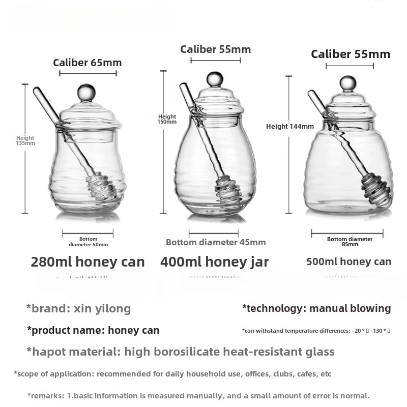 Pot à miel en verre domestique