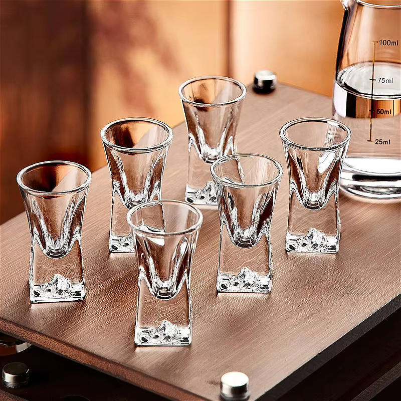 6 pièces ensembles de verres à vin exquis créatif Baijiu tasse Iceberg fond verre à vin