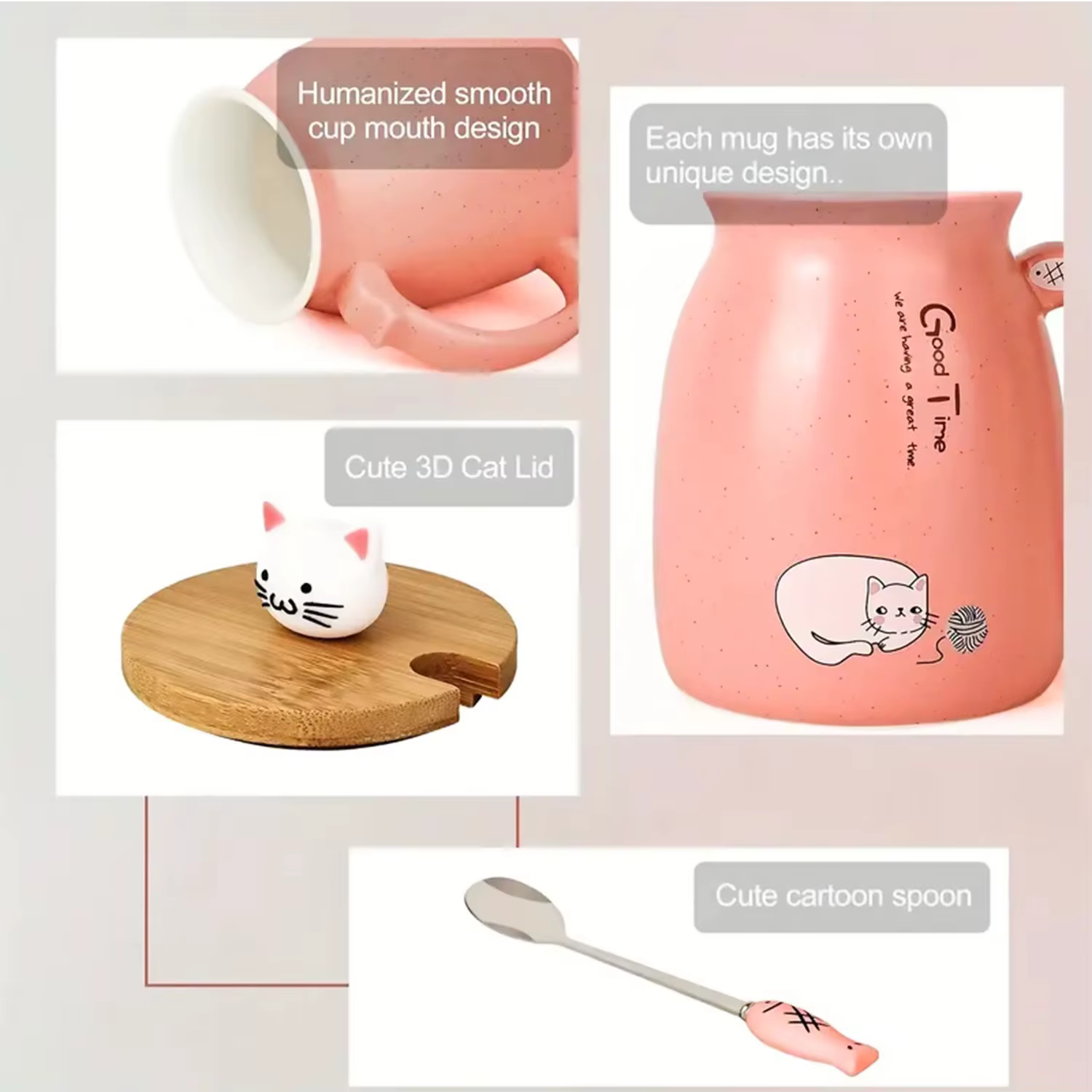 Tasse à thé Kawaii, tasse à café en céramique avec chat mignon