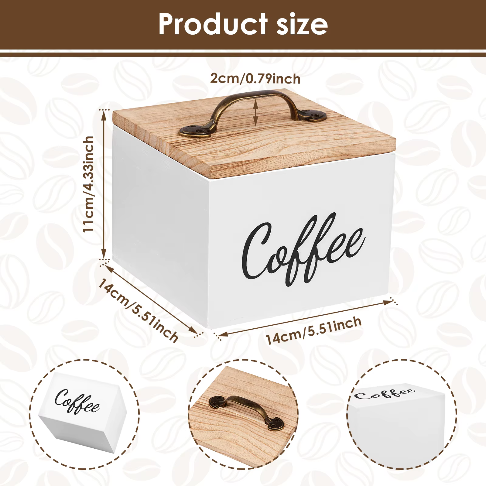 Porte-dosette de café en bois avec couvercle