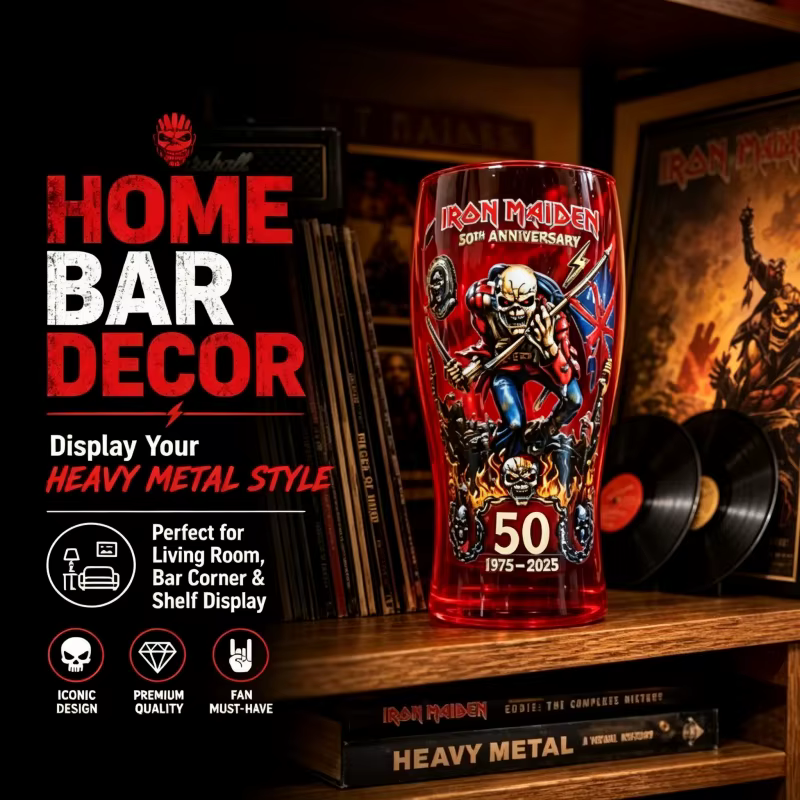 Verre à bière sur le thème des groupes de rock