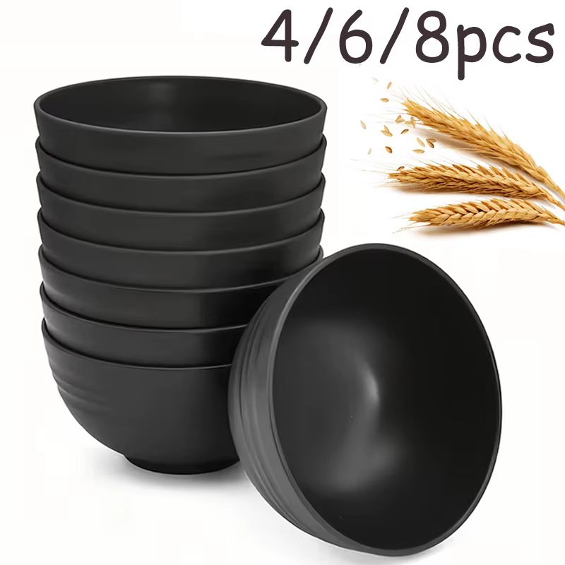 Ensemble de 4/6/8 bols en plastique noir pour fruits