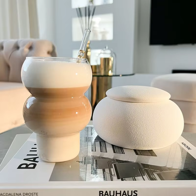 Verre à Café Latte avec Boule à Bulles