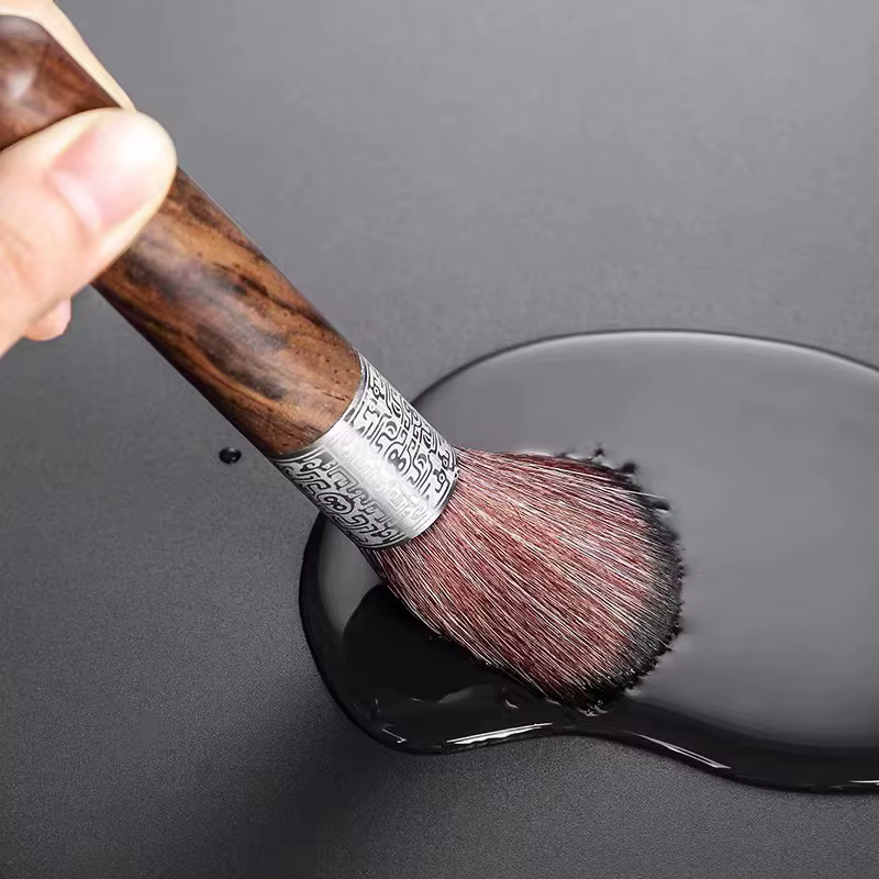 Brosse de lavage de poudre de café noir expresso en bois