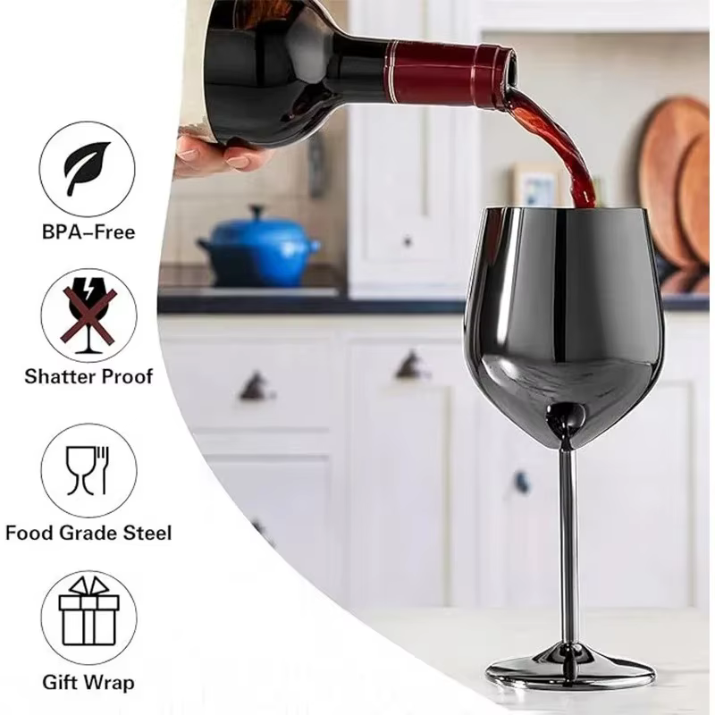 Verre à vin en acier inoxydable de 500ml