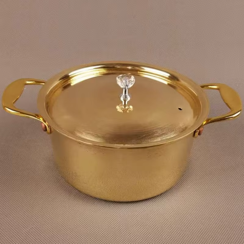 Pot en laiton Vintage, Pot alimentaire épaissi