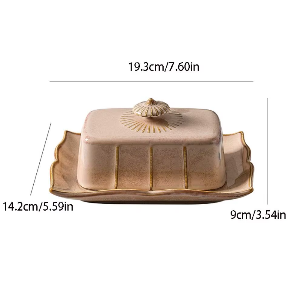 Plat à beurre en céramique rectangulaire