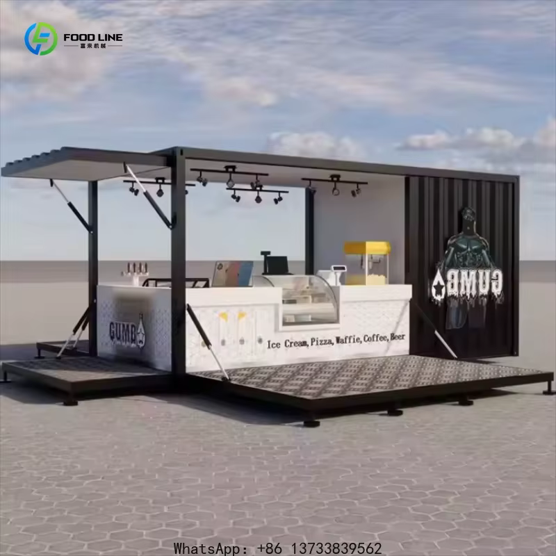 Restaurant-bar en conteneur de 20 pieds sur mesure avec cuisine en conteneur entièrement équipée