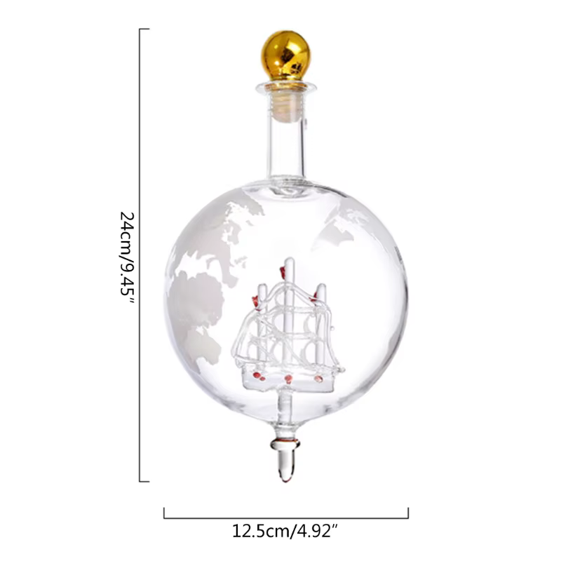 Décanteur à whisky globe brodé personnalisé, carafe à whisky