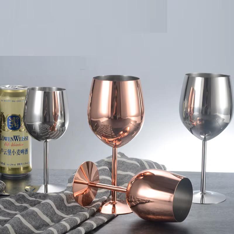 Verre à vin traditionnel en acier, gobelet à vin pour Bar en acier, 350/550ml