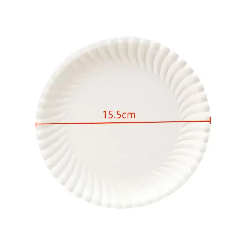 Assiettes rondes en papier jetables de 6 pouces