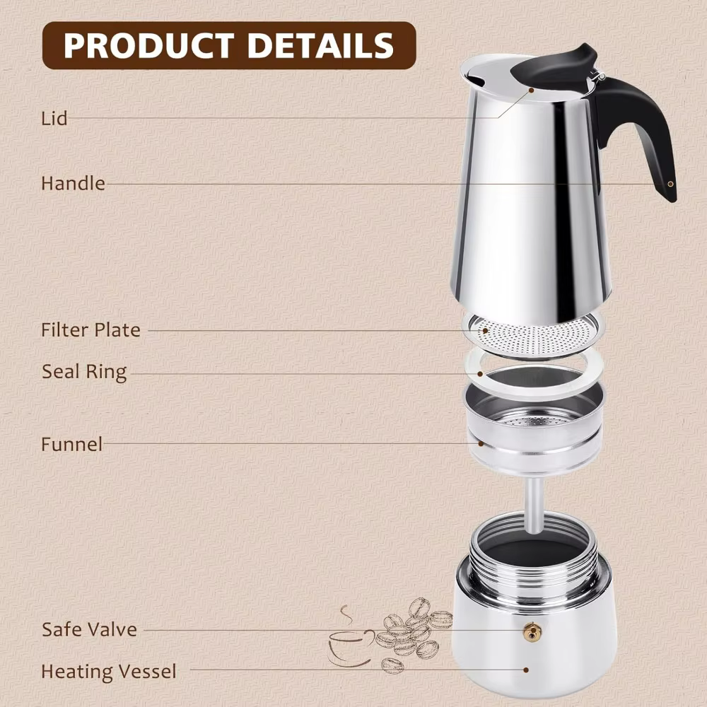 Cafetière Portable en acier inoxydable