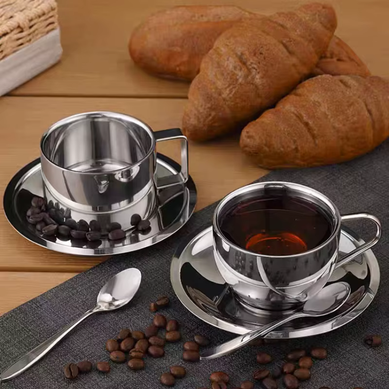 Tasse à café Vintage en acier inoxydable