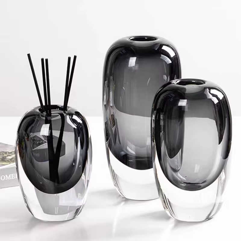 Vase en verre Transparent fleur de cristal