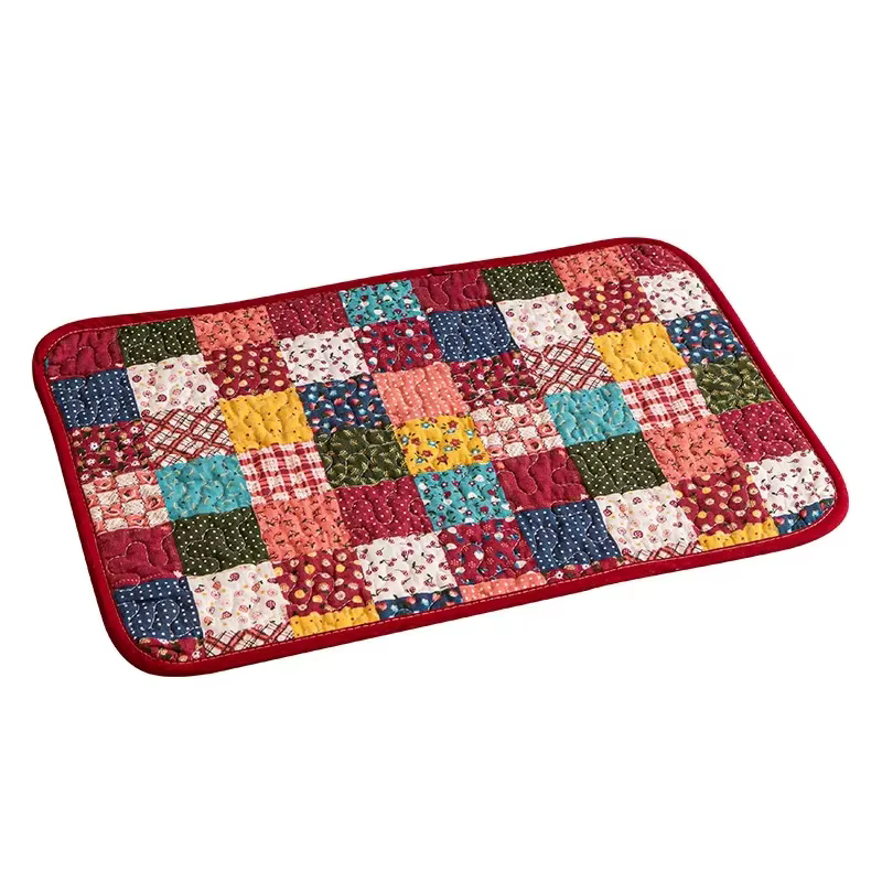 Set de 2 Napperons Matelassés Style Rustique pour Dîner à la Maison