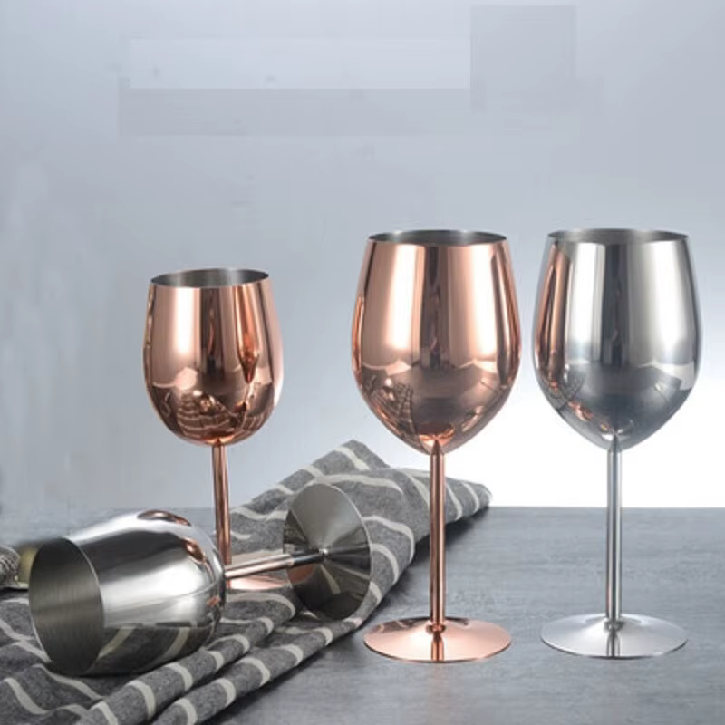 Verre à vin traditionnel en acier, gobelet à vin pour Bar en acier, 350/550ml