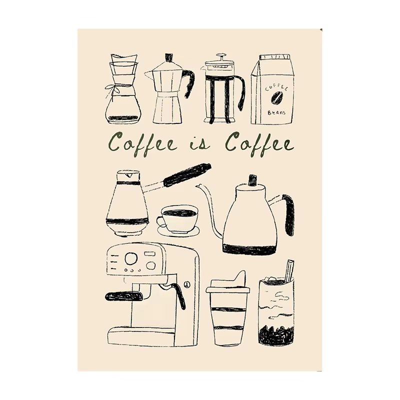 Affiche d'art drôle de plongée de café