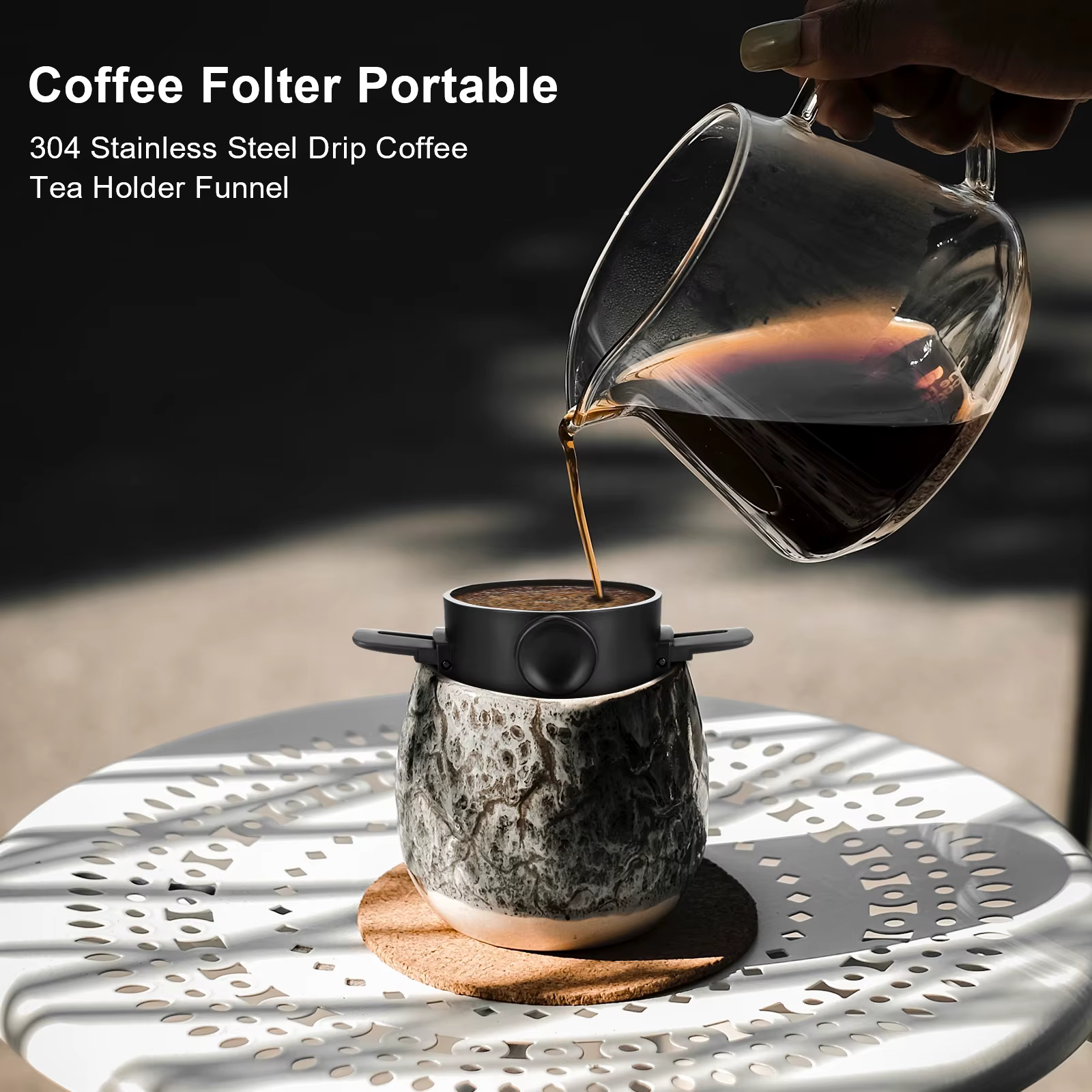 Cône de goutte à café pliable