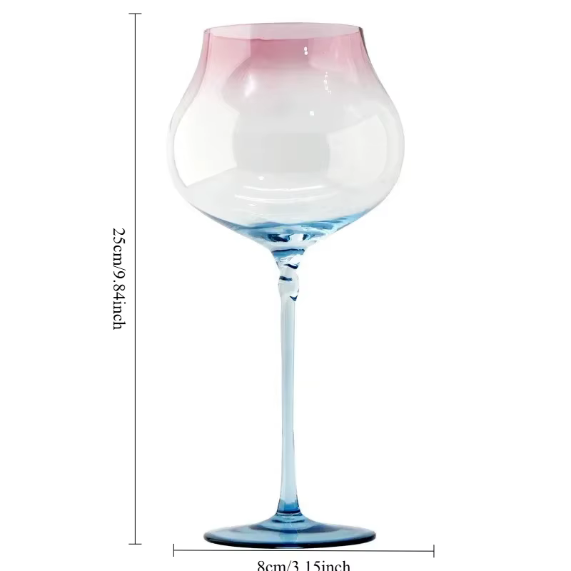 Ensemble de 2 verres à vin rouge à dégradé de grande capacité de 750 ml