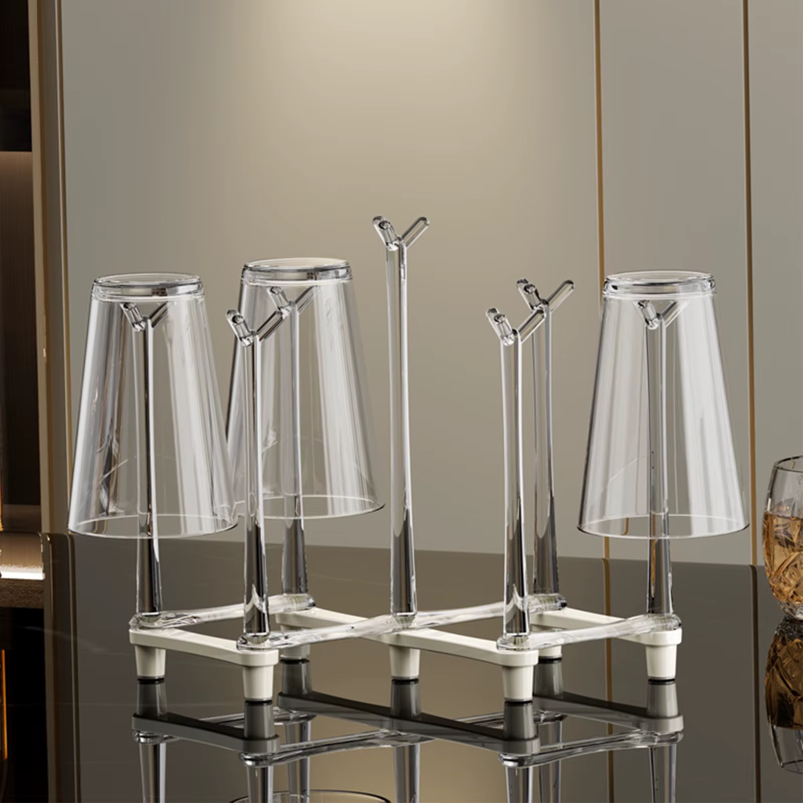 Égouttoir à tasses extensible et réglable pour cuisine