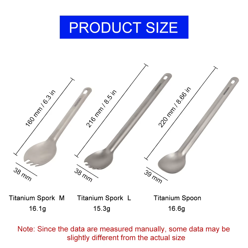 Widesea Camping titane Spork cuillère extérieur fourchette légère vaisselle Portable pique-nique randonnée voyage
