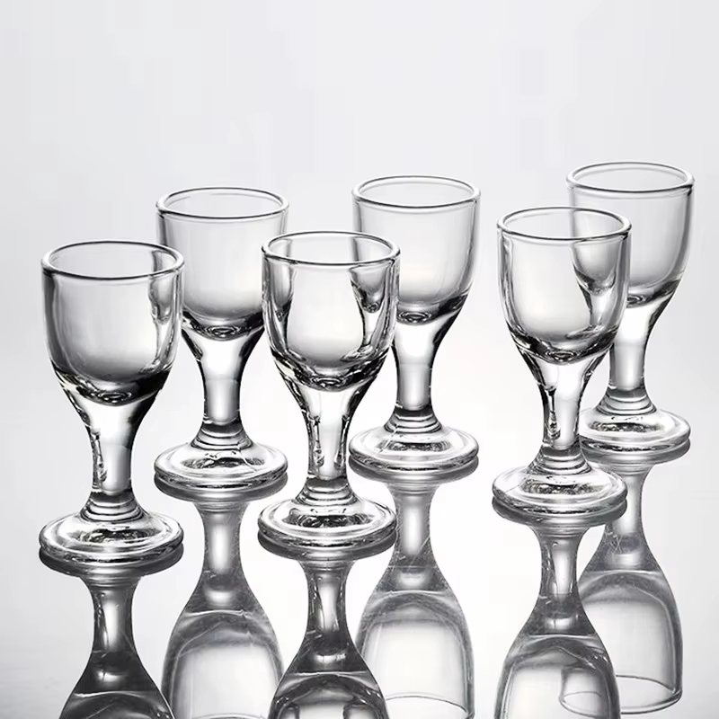 6 pièces Mini tasses à vin ensemble 10/15/25ml verre à Shot verres transparents pied haut gobelet liqueur spiritueux