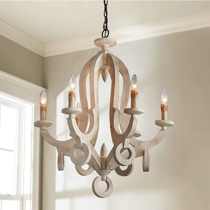 Lustre vintage américain en bois massif, lampes suspendues pour salon, salle à manger, bar, ferme, café, magasin, villa, éclairage suspendu