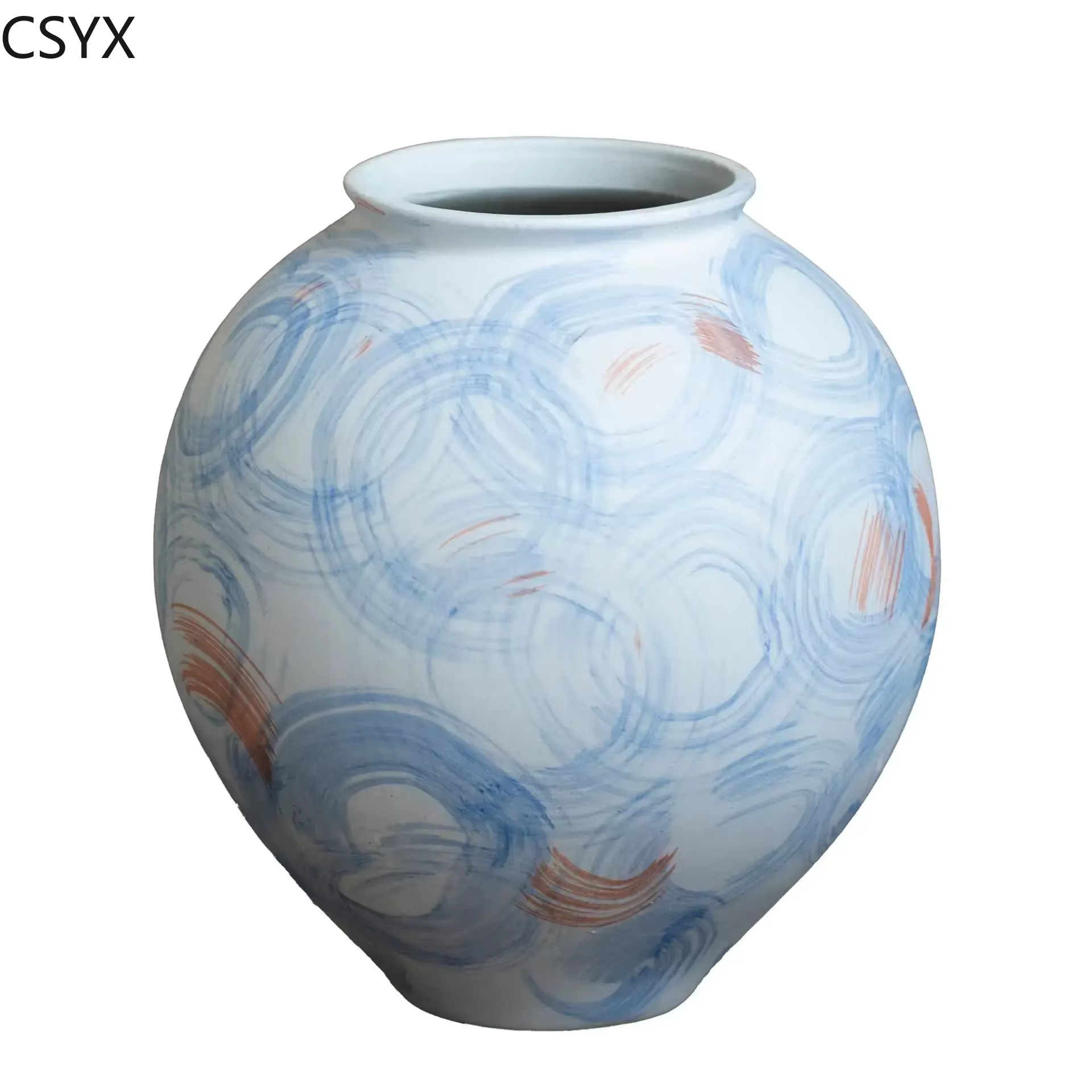 Vase en céramique vintage – Jardinière à double usage et décor floral